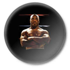 Значок с принтом Майк Тайсон в Курске,  металл | круглая форма, металлическая застежка в виде булавки | бокс | боксер | знаменитости | спорт | стиль | тайсон | тренд