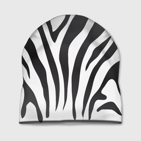 Шапка 3D с принтом Зебра принт в Курске, 100% полиэстер | универсальный размер, печать по всей поверхности изделия | абстракция | африка | белый | зебра | парнокопытное | принт | сафари | чб | черный