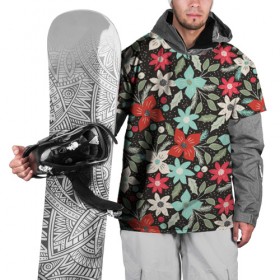 Накидка на куртку 3D с принтом New Year flowers в Курске, 100% полиэстер |  | Тематика изображения на принте: new year | snow | ёлка | зима | каникулы | новогодний паттерн | новый год | праздник | рождество | снег | снежинки