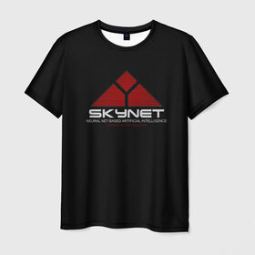 Мужская футболка 3D с принтом SKYNET в Курске, 100% полиэфир | прямой крой, круглый вырез горловины, длина до линии бедер | ai | terminator | арни | арнольд шварценеггер | ии | искусственный интеллект | киборг | культовое кино | скайнет | терминатор | шварц