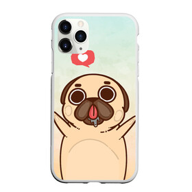 Чехол для iPhone 11 Pro матовый с принтом Puglie Pug Like в Курске, Силикон |  | Тематика изображения на принте: anime | dog | аниме | лайк | мопс | мопсик