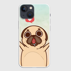 Чехол для iPhone 13 mini с принтом Puglie Pug Like в Курске,  |  | Тематика изображения на принте: anime | dog | аниме | лайк | мопс | мопсик