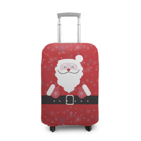 Чехол для чемодана 3D с принтом Дедушка мороз - Новый год в Курске, 86% полиэфир, 14% спандекс | двустороннее нанесение принта, прорези для ручек и колес | 
