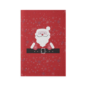 Обложка для паспорта матовая кожа с принтом Дедушка мороз - Новый год в Курске, натуральная матовая кожа | размер 19,3 х 13,7 см; прозрачные пластиковые крепления | Тематика изображения на принте: 