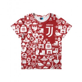 Детская футболка 3D с принтом Juventus Новогодний в Курске, 100% гипоаллергенный полиэфир | прямой крой, круглый вырез горловины, длина до линии бедер, чуть спущенное плечо, ткань немного тянется | club | football | juventus | белый | италия | клуб | форма | черный | ювентус