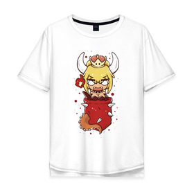 Мужская футболка хлопок Oversize с принтом Bowsette в Курске, 100% хлопок | свободный крой, круглый ворот, “спинка” длиннее передней части | Тематика изображения на принте: 