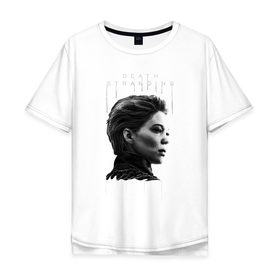 Мужская футболка хлопок Oversize с принтом Death stranding Lea Seydoux в Курске, 100% хлопок | свободный крой, круглый ворот, “спинка” длиннее передней части | 