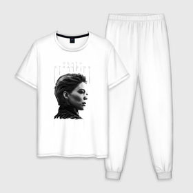 Мужская пижама хлопок с принтом Death stranding Lea Seydoux в Курске, 100% хлопок | брюки и футболка прямого кроя, без карманов, на брюках мягкая резинка на поясе и по низу штанин
 | 