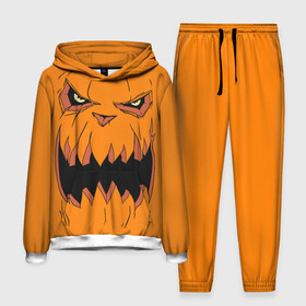 Мужской костюм 3D (с толстовкой) с принтом Halloween в Курске,  |  | halloween | orange | pumpkin | scary | оранжевая | страшная | тыква | ужас | хэллоуин