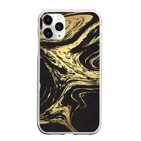 Чехол для iPhone 11 Pro Max матовый с принтом Золотые реки в Курске, Силикон |  | абстракция | золото | иллюзия | линии | река
