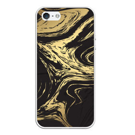 Чехол для iPhone 5/5S матовый с принтом Золотые реки в Курске, Силикон | Область печати: задняя сторона чехла, без боковых панелей | абстракция | золото | иллюзия | линии | река