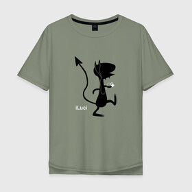 Мужская футболка хлопок Oversize с принтом Disenchantment. iLuci в Курске, 100% хлопок | свободный крой, круглый ворот, “спинка” длиннее передней части | luci | simpsons | демон | люси | люци | люций | разочарование | симпсоны