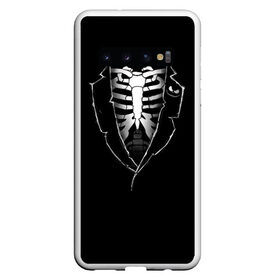 Чехол для Samsung Galaxy S10 с принтом Скелет в Курске, Силикон | Область печати: задняя сторона чехла, без боковых панелей | Тематика изображения на принте: deadman | death | halloween | ribs | skeleton | мертвец | ребра | скелет | хеллоуин | хэллоуин