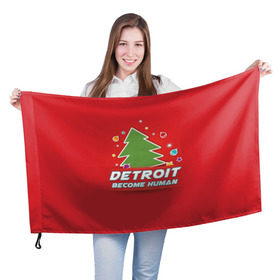 Флаг 3D с принтом Detroit become human в Курске, 100% полиэстер | плотность ткани — 95 г/м2, размер — 67 х 109 см. Принт наносится с одной стороны | 