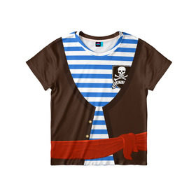 Детская футболка 3D с принтом Костюм пирата в Курске, 100% гипоаллергенный полиэфир | прямой крой, круглый вырез горловины, длина до линии бедер, чуть спущенное плечо, ткань немного тянется | детские костюмы | костюм на новый год | праздник | утренник