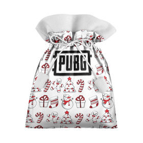 Подарочный 3D мешок с принтом Новогодний PUBG в Курске, 100% полиэстер | Размер: 29*39 см | battle | chicken | dinner | winner | битва | год | королевская | новый | подарок | снеговик