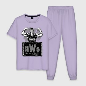 Мужская пижама хлопок с принтом Халк Хоган NWO в Курске, 100% хлопок | брюки и футболка прямого кроя, без карманов, на брюках мягкая резинка на поясе и по низу штанин
 | Тематика изображения на принте: 