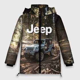 Женская зимняя куртка 3D с принтом Jeep в Курске, верх — 100% полиэстер; подкладка — 100% полиэстер; утеплитель — 100% полиэстер | длина ниже бедра, силуэт Оверсайз. Есть воротник-стойка, отстегивающийся капюшон и ветрозащитная планка. 

Боковые карманы с листочкой на кнопках и внутренний карман на молнии | 4х4 | forest | jeep | nature | off road | russia | siberia | ural | usa | бездорожье | внедорожник | дальний восток | лес | природа | ралли | россия | сибирь | сша | тайга | урал