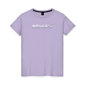 Женская футболка хлопок с принтом SpaceX engineer в Курске, 100% хлопок | прямой крой, круглый вырез горловины, длина до линии бедер, слегка спущенное плечо | elon | mars | musk | reeve | spascex | астронавт | илон | инженер | космос | маск | ракета