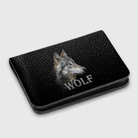 Картхолдер с принтом с принтом Wolf  в Курске, натуральная матовая кожа | размер 7,3 х 10 см; кардхолдер имеет 4 кармана для карт; | волк | животные | мордочка | пес | природа | собака | хищник