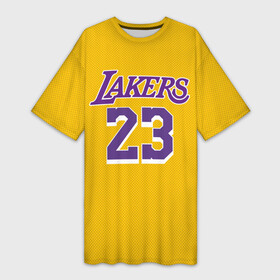 Платье-футболка 3D с принтом James 18 19 LA Lakers home в Курске,  |  | Тематика изображения на принте: angeles | james | lakers | lebron | los | nba | usa | анджелес | джеймс | леброн | лейкерс | лос | нба | сша
