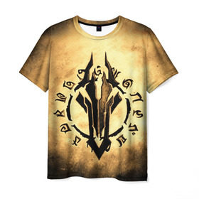 Мужская футболка 3D с принтом Darksiders LOGO в Курске, 100% полиэфир | прямой крой, круглый вырез горловины, длина до линии бедер | playstation | иероглифы | логотип | эмблема. знак | ярость