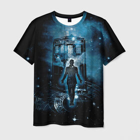 Мужская футболка 3D с принтом Doctor Who в Курске, 100% полиэфир | прямой крой, круглый вырез горловины, длина до линии бедер | Тематика изображения на принте: doctor | series | space | tardis | time | travel | who | времени | время | доктор | космос | кто | пространство | путешествия | сериал | сериалы | тардис