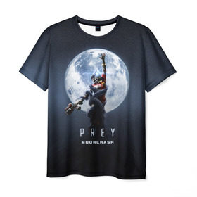Мужская футболка 3D с принтом PREY: Mooncrash в Курске, 100% полиэфир | прямой крой, круглый вырез горловины, длина до линии бедер | prey | жертва | звезды | земля | игра | космос | луна | фантастика | шутер