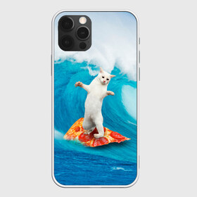 Чехол для iPhone 12 Pro Max с принтом Кот Серфер в Курске, Силикон |  | Тематика изображения на принте: cat | fast | fastfood | food | meme | party | pizza | sea | serf | wave | вечеринка | волна | еда | кошак | кошка | мем | море | пицца | серф | фастфуд