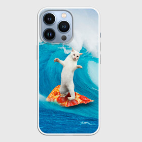 Чехол для iPhone 13 Pro с принтом Кот Серфер в Курске,  |  | cat | fast | fastfood | food | meme | party | pizza | sea | serf | wave | вечеринка | волна | еда | кошак | кошка | мем | море | пицца | серф | фастфуд