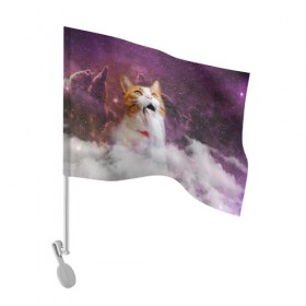 Флаг для автомобиля с принтом Кот Водопад в Курске, 100% полиэстер | Размер: 30*21 см | Тематика изображения на принте: cat | meme | party | вечеринка | взрыв | вода | водопад | комос | коты | кошак | кошка | мем