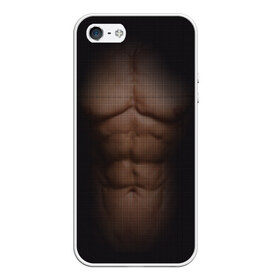 Чехол для iPhone 5/5S матовый с принтом Сетка в Курске, Силикон | Область печати: задняя сторона чехла, без боковых панелей | Тематика изображения на принте: атлет | грудь | качёк | клетка | кубики | мужик | мышцы | парень | пресс | прозрачный | спорт | тело | торс | фигура