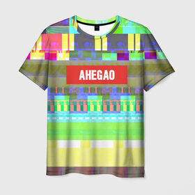 Мужская футболка 3D с принтом AHEGAO в Курске, 100% полиэфир | прямой крой, круглый вырез горловины, длина до линии бедер | 