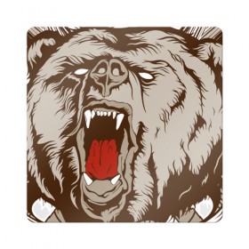 Магнит виниловый Квадрат с принтом Футболка Русский медведь в Курске, полимерный материал с магнитным слоем | размер 9*9 см, закругленные углы | Тематика изображения на принте: russia | медведь | мои правила | моя земля | россия | я русский