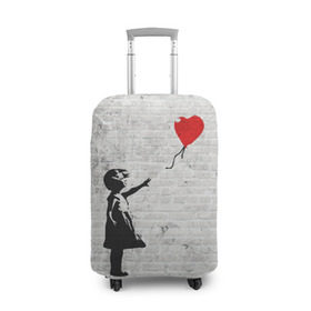 Чехол для чемодана 3D с принтом Бэнкси: Девочка с Шаром в Курске, 86% полиэфир, 14% спандекс | двустороннее нанесение принта, прорези для ручек и колес | art | balloon | banksy | culture | girl | graffity | heart | hearts | red | арт | бэнкси | граффити | девочка | девочка с шаром | красный | красным | культура | сердечки | сердечко | сердце | стрит | шар | шарик | шариком