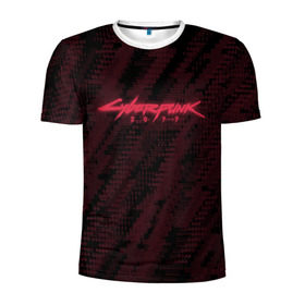 Мужская футболка 3D спортивная с принтом CYBERPUNK 2077 в Курске, 100% полиэстер с улучшенными характеристиками | приталенный силуэт, круглая горловина, широкие плечи, сужается к линии бедра | 