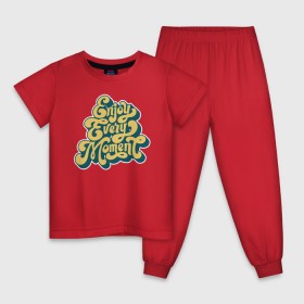 Детская пижама хлопок с принтом Наслаждайся каждым моментом в Курске, 100% хлопок |  брюки и футболка прямого кроя, без карманов, на брюках мягкая резинка на поясе и по низу штанин
 | 