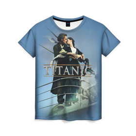 Женская футболка 3D с принтом Титаник постер в Курске, 100% полиэфир ( синтетическое хлопкоподобное полотно) | прямой крой, круглый вырез горловины, длина до линии бедер | 