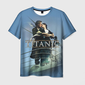 Мужская футболка 3D с принтом Титаник постер в Курске, 100% полиэфир | прямой крой, круглый вырез горловины, длина до линии бедер | Тематика изображения на принте: 