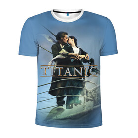 Мужская футболка 3D спортивная с принтом Титаник постер в Курске, 100% полиэстер с улучшенными характеристиками | приталенный силуэт, круглая горловина, широкие плечи, сужается к линии бедра | 