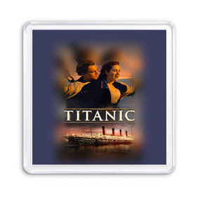 Магнит 55*55 с принтом Титаник Джек и Роза в Курске, Пластик | Размер: 65*65 мм; Размер печати: 55*55 мм | Тематика изображения на принте: 