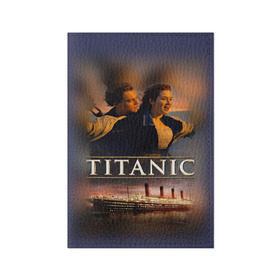Обложка для паспорта матовая кожа с принтом Титаник Джек и Роза в Курске, натуральная матовая кожа | размер 19,3 х 13,7 см; прозрачные пластиковые крепления | Тематика изображения на принте: 