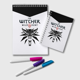 Блокнот с принтом The Witcher 3 Wild Hunt в Курске, 100% бумага | 48 листов, плотность листов — 60 г/м2, плотность картонной обложки — 250 г/м2. Листы скреплены удобной пружинной спиралью. Цвет линий — светло-серый
 | wild hunt | witcher | арбалет | ведьмак 3 | геральт | дикая | магия | охота | сказка | сфера | фэнтези | цири