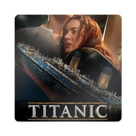 Магнит виниловый Квадрат с принтом Постер Титаник Джек и Роза в Курске, полимерный материал с магнитным слоем | размер 9*9 см, закругленные углы | titanic | титаник