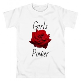 Мужская футболка хлопок с принтом GirlsPower в Курске, 100% хлопок | прямой крой, круглый вырез горловины, длина до линии бедер, слегка спущенное плечо. | 