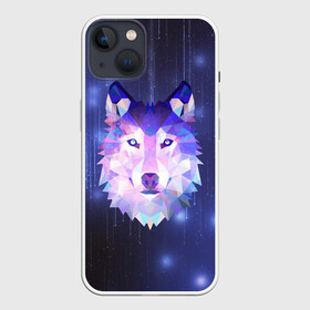 Чехол для iPhone 13 с принтом Космический Волк в Курске,  |  | poligon | space | star | stars | werewolf | wild | wolf | wolfs | волк | волки | волчата | волченок | волчица | вселенная | дикий | звезда | звезды | космический | космос | луна | оборотень | падающие | полигон | полигоны