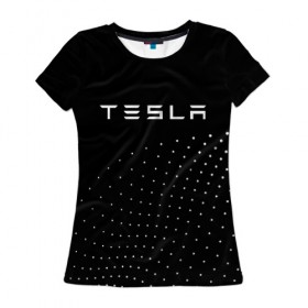 Женская футболка 3D с принтом TESLA в Курске, 100% полиэфир ( синтетическое хлопкоподобное полотно) | прямой крой, круглый вырез горловины, длина до линии бедер | auto | car | cars | coil | electro | elon | future | logo | moto | motors | musk | pixel | tesla | авто | автомобили | автомобиль | будущее | илон | лого | логотип | маск | мото | моторс | символ | тесла | электричество | электро