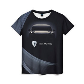 Женская футболка 3D с принтом Tesla Model 3 в Курске, 100% полиэфир ( синтетическое хлопкоподобное полотно) | прямой крой, круглый вырез горловины, длина до линии бедер | auto | car | cars | coil | electro | elon | future | logo | moto | motors | musk | pixel | tesla | авто | автомобили | автомобиль | будущее | илон | лого | логотип | маск | мото | моторс | символ | тесла | электричество | электро