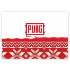 Поздравительная открытка с принтом Новогодний PUBG в Курске, 100% бумага | плотность бумаги 280 г/м2, матовая, на обратной стороне линовка и место для марки
 | 