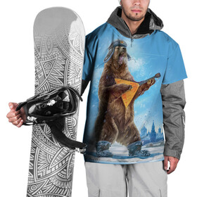 Накидка на куртку 3D с принтом Мишка с балалайкой  в Курске, 100% полиэстер |  | Тематика изображения на принте: балалайка | валенки | звезда | зима | злой | медведь | рёв | россии | русь | сибирь | снег | столица | ушанка